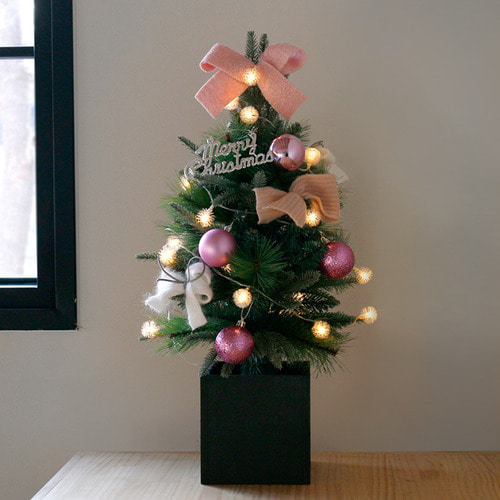크리스마스 박스트리 SET-핑크 (60cm)