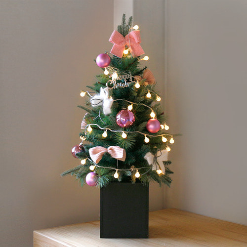크리스마스 박스트리 SET-핑크 (90cm)